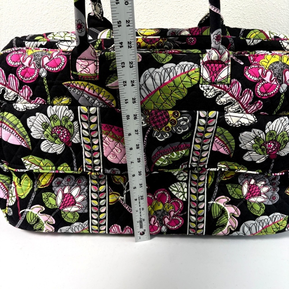Vera Bradley Grand Traveler Bag Moon Blooms Black Floral Weekend Travel Bag - Picture 13 of 13